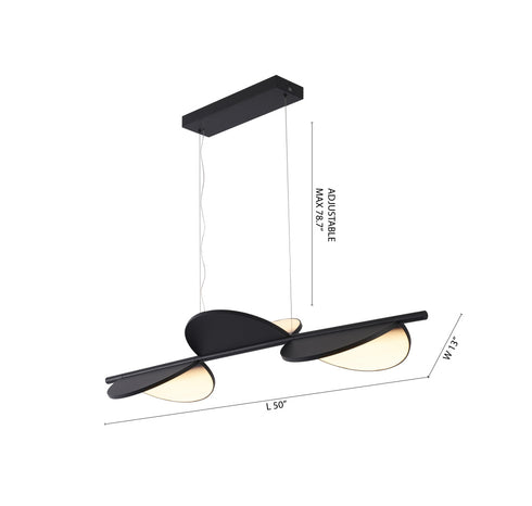 Bethel International in Black LED Pendant Model: MU122C50BLK