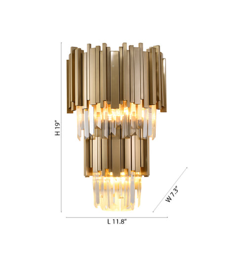 Bethel International in Brushed Gold Wall Sconce Model: MU24-2W19BR