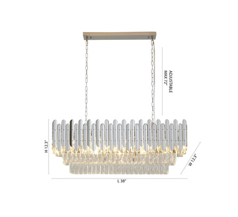 Bethel International in Chrome Rectangular Frame Chandelier Model: GL406C38CH