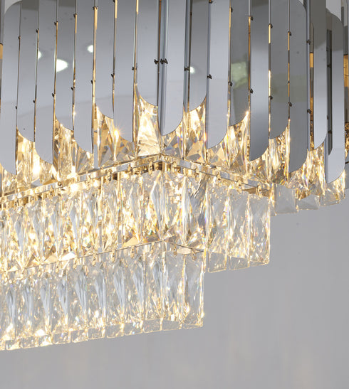 Bethel International in Chrome Rectangular Frame Chandelier Model: GL406C38CH