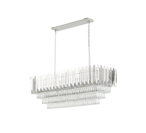Bethel International in Chrome Rectangular Frame Chandelier Model: GL406C47CH