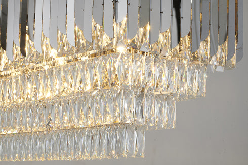 Bethel International in Chrome Rectangular Frame Chandelier Model: GL406C47CH