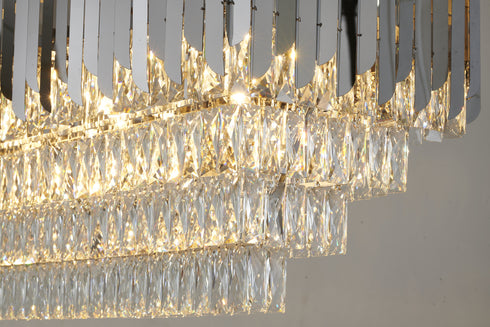 Bethel International in Chrome Rectangular Frame Chandelier Model: GL406C47CH