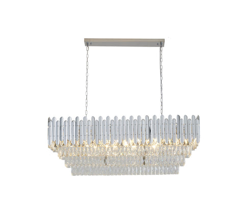 Bethel International in Chrome Rectangular Frame Chandelier Model: GL406C47CH