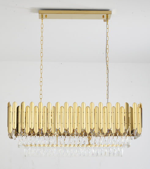 Bethel International in Gold Rectangular Frame Chandelier Model: GL406C38G