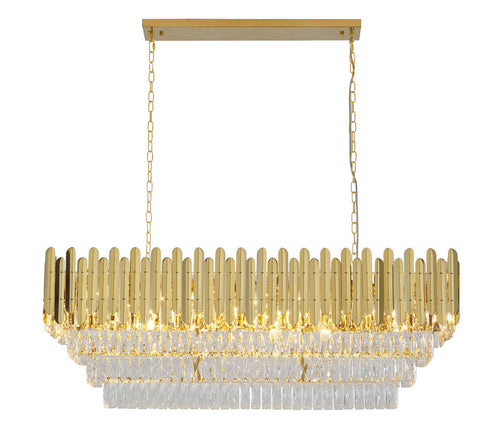 Bethel International in Gold Rectangular Frame Chandelier Model: GL406C47G