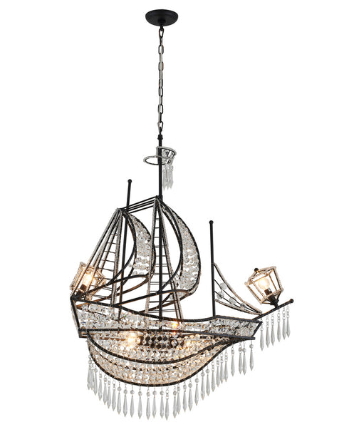 Bethel International in Matte Black Chandelier Model: KO-59M-BLK