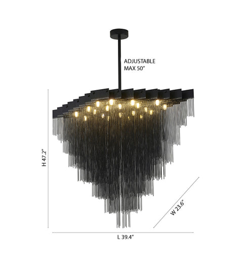 Bethel International in Satin Black Chandelier Model: IMG13C39BK