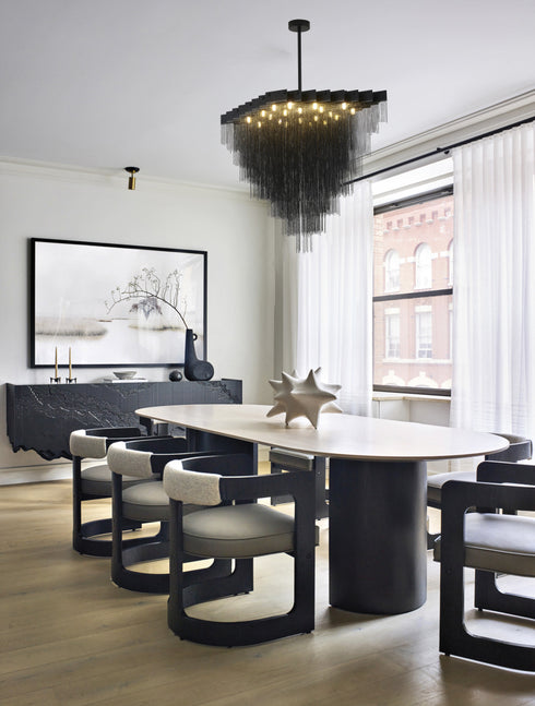 Bethel International in Satin Black Chandelier Model: IMG13C39BK