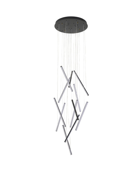 Bethel International in Satin Black LED Chandelier Model: LTY02C24BLK