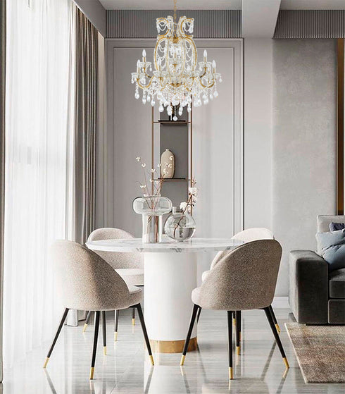 Bethel International in Satin Brass Chandelier Model: LA4307C33BR