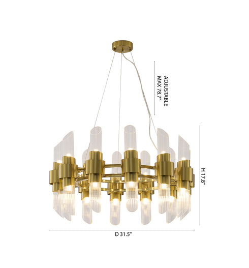 Bethel International in Satin Brass Chandelier Model: MU131C32BR