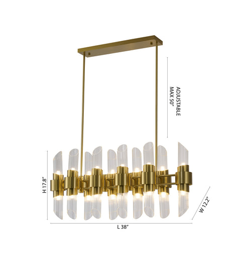 Bethel International in Satin Brass Chandelier Model: MU132C38BR