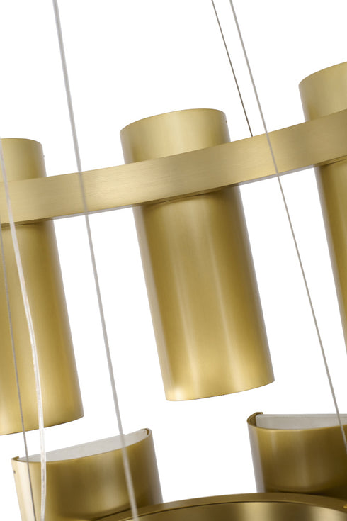 Bethel International in Satin Brass LED Chandelier Model: MU124C18BR