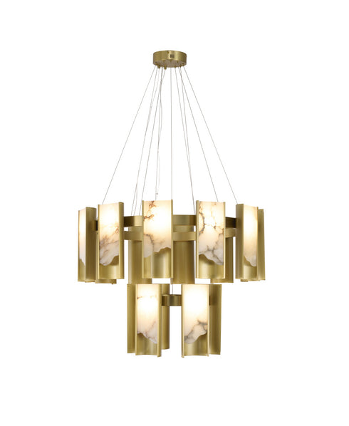 Bethel International in Satin Brass LED Chandelier Model: MU124C18BR