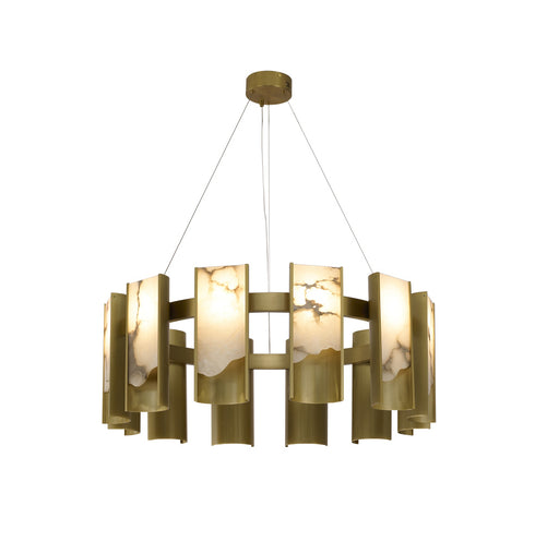 Bethel International in Satin Brass LED Chandelier Model: MU125C12BR