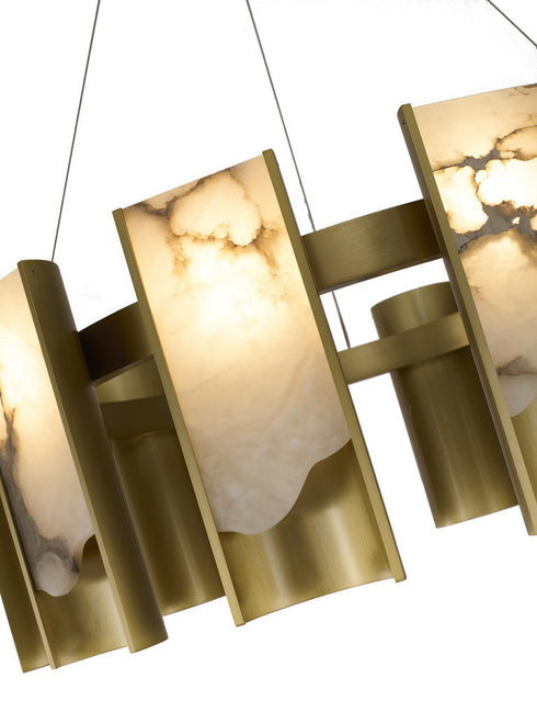 Bethel International in Satin Brass LED Chandelier Model: MU125C12BR
