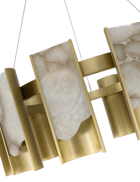 Bethel International in Satin Brass LED Chandelier Model: MU125C12BR