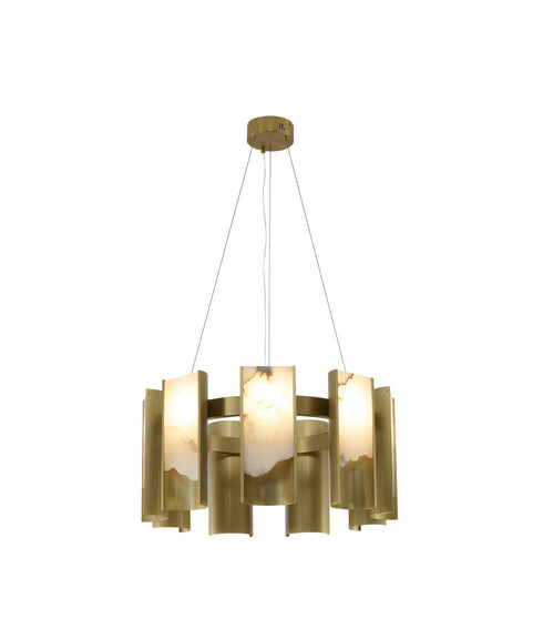 Bethel International in Satin Brass LED Chandelier Model: MU126C9BR
