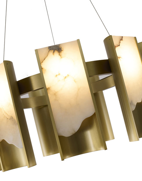 Bethel International in Satin Brass LED Chandelier Model: MU126C9BR