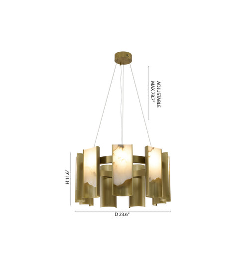 Bethel International in Satin Brass LED Chandelier Model: MU126C9BR