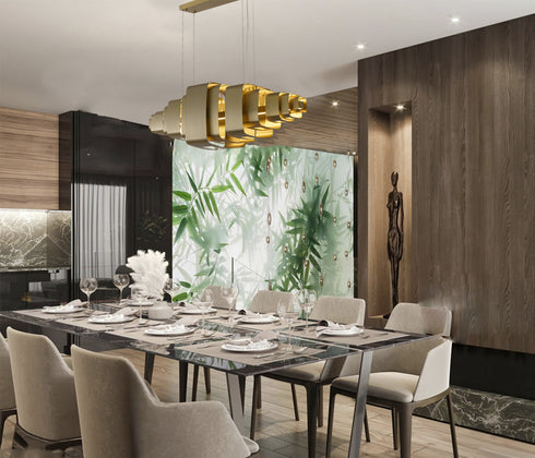 Bethel International in Satin Brass LED Chandelier Model: MU140C60BR