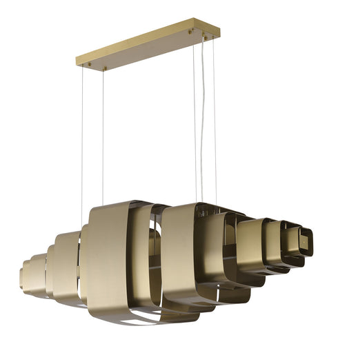 Bethel International in Satin Brass LED Chandelier Model: MU140C60BR