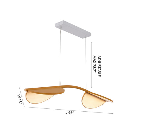 Bethel International in Satin Brass LED Pendant Model: MU123C45BR
