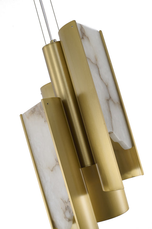 Bethel International in Satin Brass LED Pendant Model: MU127C3BR