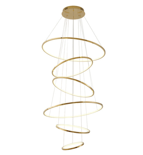 Bethel International Six Ring in Shiny Gold Halo Chandelier Model: TR35C122BR