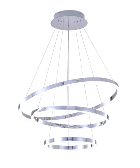 Bethel International Three Halo Ring in Chrome Frame LED Ceiling Fixture Model: OC18C31CH-4000K