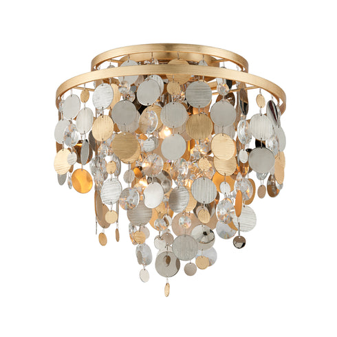 Corbett Ambrosia Flush Mount in Silver, Gold Leaf and Stainless Finish Model: 215-33-SL/GL/SS