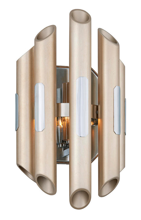 Corbett Arpeggio Wall Sconce in ANTIQUE SILVER LEAF STAINLESS Finish Model: 245-41
