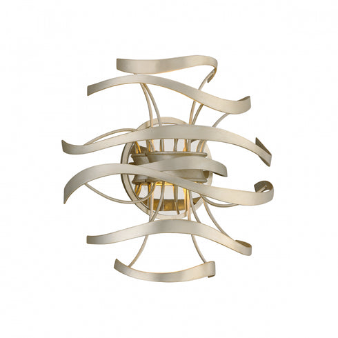 Corbett Calligraphy Wall Sconce in Silver Leaf Finish Model: 213-12-SL/SS