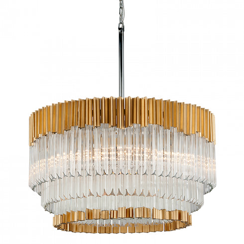 Corbett Charisma Chandelier in Gold Leaf/Stainless Steel Finish Model: 220-48-GL/SS