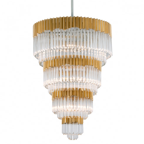 Corbett Charisma Chandelier in Gold Leaf/Stainless Steel Finish Model: 220-717-GL/SS