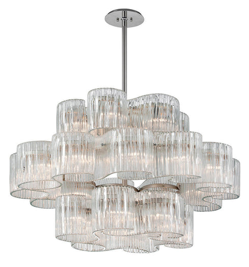Corbett Circo Chandelier in SATIN SILVER LEAF Finish Model: 240-424-WSL