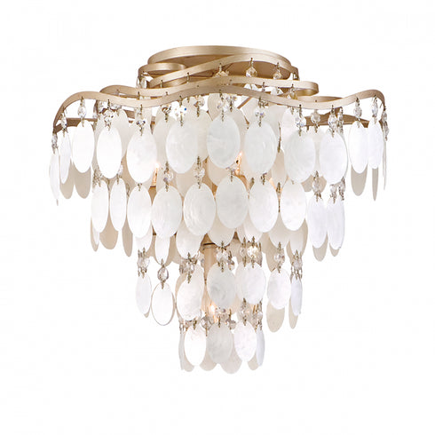Corbett Dolce Semi Flush in Champagne Leaf Finish Model: 109-34-CPL