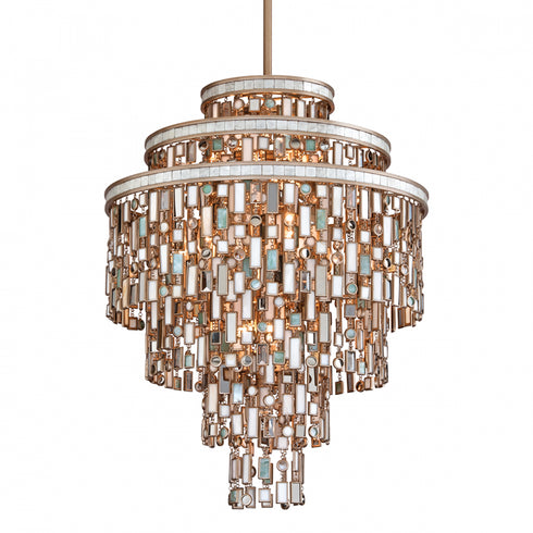 Corbett Dolcetti Chandelier in Champagne Leaf Finish Model: 142-413-CPL