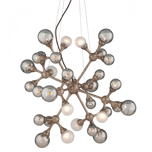 Corbett Element Chandelier in Stria Gold Leaf Finish Model: 206-432-SGL