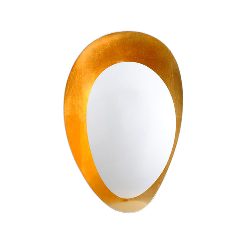 Corbett Ginger Wall Sconce in White and Gold Leaf Finish Model: 314-11-GL/SWH