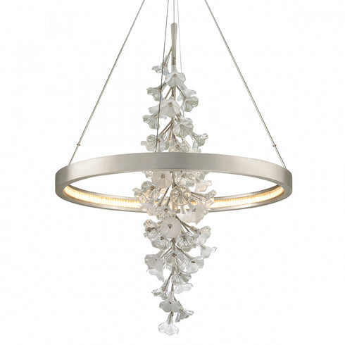 Corbett Jasmine Chandelier in Silver Leaf Finish Model: 269-72-SL