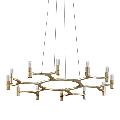 Corbett Nexus Chandelier in Warm Silver Leaf Finish Model: 258-012-WSL
