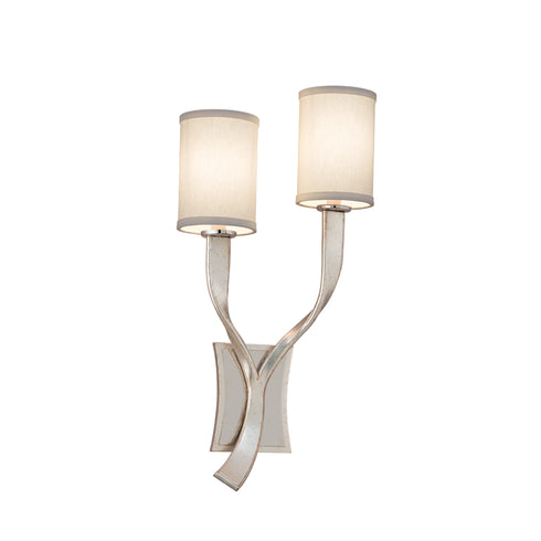 Corbett Roxy Wall Sconce in Modern Silver Finish with Polished Stainless Accents Finish Model: 158-12-SL/SS