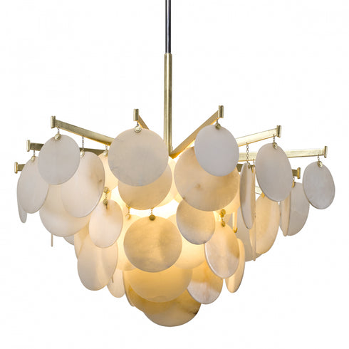 Corbett Serenity Chandelier in Gold Leaf With Polished Stainless Finish Model: 228-44-GL/SS