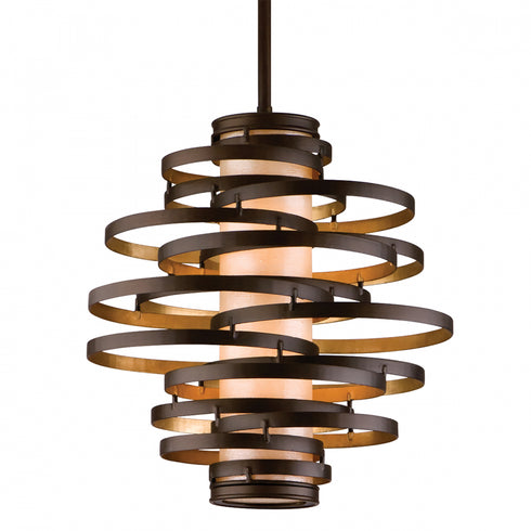 Corbett Vertigo Pendant in Bronze Leaf/Gold Leaf Finish Model: 113-42-BRL/GL