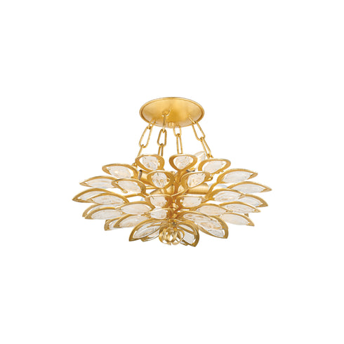 Corbett VITTORIA Semi Flush in Gold Leaf Finish Model: 363-18-GL