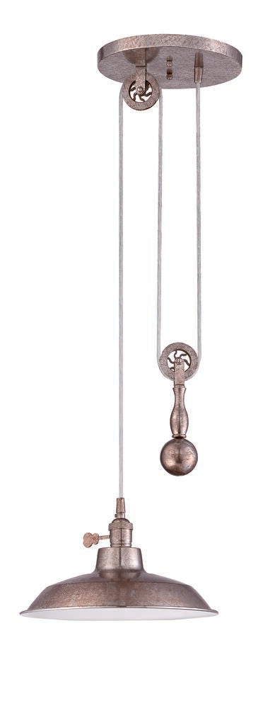 Craftmade 1 Light Pulley Pendant in Tarnished Silver Model: P400-TS