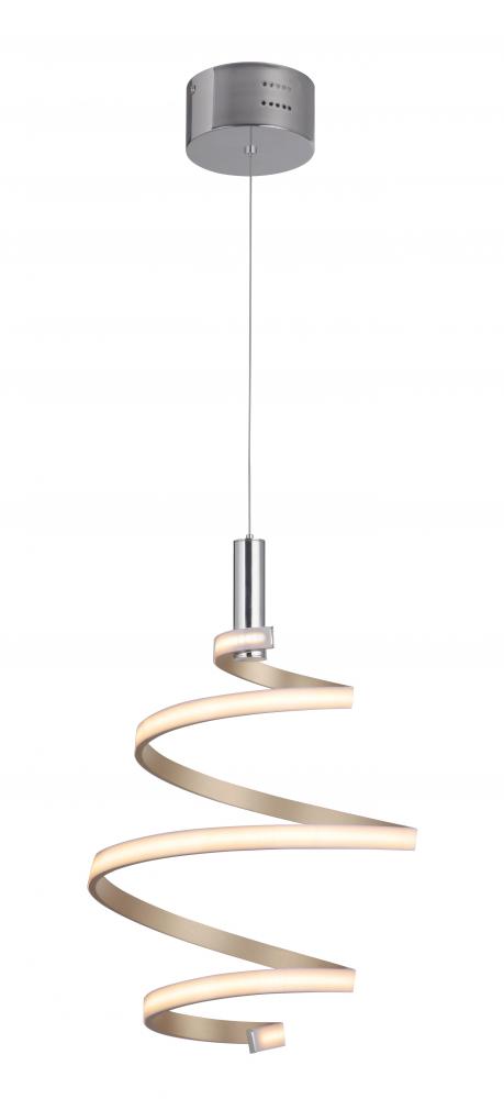Craftmade 13.5 Inch 1 Light LED Mini Pendant in Matte Silve Chrome Model: P817MSCH-LED
