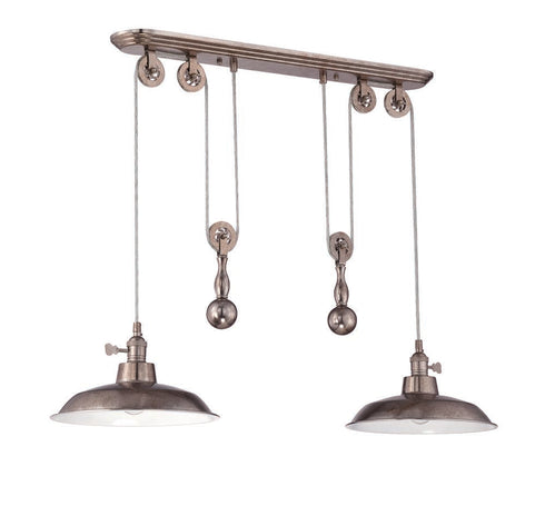 Craftmade 2 Light Pulley Pendant in Tarnished Silver Model: P402-TS